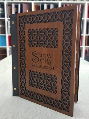 booklet menu A109 algo printing WOODEN MENU COVER MODEL – A109