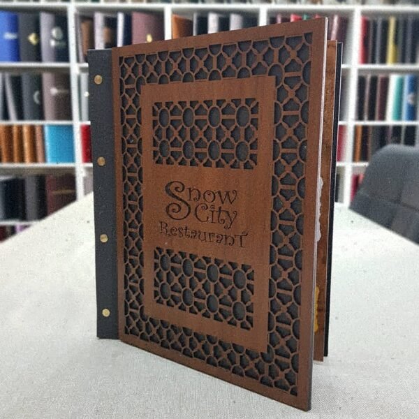 booklet menu A109 algo printing WOODEN MENU COVER MODEL – A109