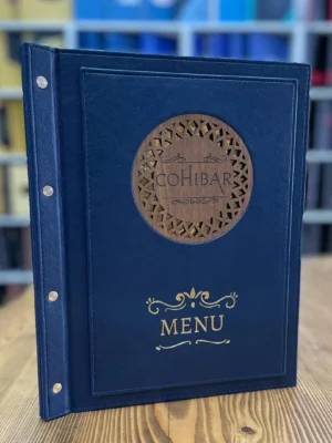 boooklet menu A114 algo printing WOODEN MENU COVER MODEL – A114
